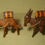 Croatia - Two Wood Donkeys - Large (4)